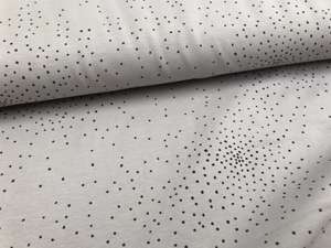 Bomuldsjersey - varm grå med små sorte prikker